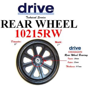 Caster 8” (Rear) for #11053A/B Rollators  (each)