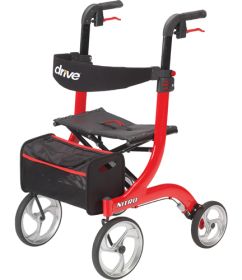 Nitro Rollator, Red with 10" Casters