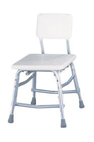 Bath Bench w/Back & Dual Frame Brace, Extra Heavy Duty, Case/2 - 600 LB Wt Capacity