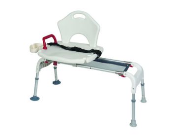 Sliding Tub Transfer Bench, Universal Sliding with Seat Belt, Folding