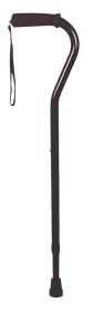 Deluxe Adjustable Cane with Offset Hyperion Grip Handle and Wrist Strap - Black - Wt Capacity 300 LBS