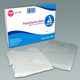 Disposable Polyethylene Bibs W/Crumb Pocket 16" x 24"  Box/500