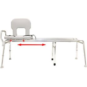 Bariatric Sliding Tub Transfer Bench - Toilet-to-Tub, LONG - 350 LB WT Capacity