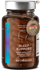 CLAV N°6 Natural Sleep Support with Melatonin 1 mg & L Tryptophan   Passionflower Valerian Root | Enhanced Sleep Supplement 60 Capsules