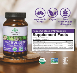 Organic India Whole Herb Supplement, Peaceful Sleep - 1 Each - 90 Vcap