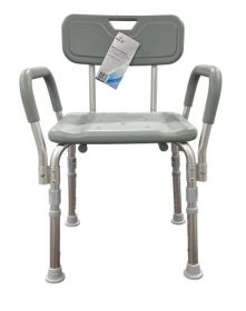 Bathroom Perfect Shower Chair with Back & Padded Arms Case/2 - 300 LB Capacity