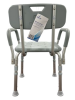 Bathroom Perfect Shower Chair with Back & Padded Arms Case/2 - 300 LB Capacity