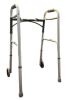 WALK WITH ME Folding Aluminum 2 Button Walker w/5” Wheels Case/4 - 350LB Wt Capacity