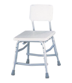 Bath Bench w/Back & Dual Frame Brace, Extra Heavy Duty, Case/2 - 600 LB Wt Capacity