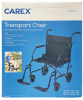 Transport Wheelchair - 19” Seat, Steel Metallic Blue Folding - Perfect For Travel - Supports 300 LB WT Capacity