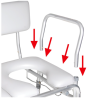 Bariatric Transfer Bench & Commode Combination w/Padded Seat - 400 LB WT Capacity