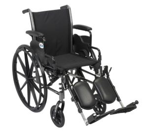 Bariatric Wheelchair by Drive - 22" Standard Dual-Axle, Removable Desk Arms, Elevating Leg Rests, 450 LB WT Capacity