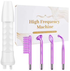 High Frequency Wand 'C Violet Portable Skin Therapy Machine For Anti-Aging - Skin Tightening - Wrinkle Reducing - Dark Circles - 4 In 1