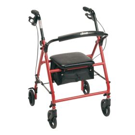 Rollator Steel Red  w/6” Wheels (Knocked down) - 350 LB Wt Capacity