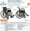 ROLL WITH ME - 18", K1 Wheelchair, Foldable, Fixed Full Arms, Swing Away Footrests