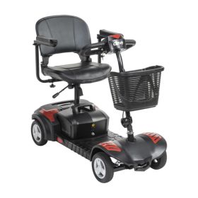 Scout 4 Compact Travel Scooter 4-Wheel  12AH Batt  Red/Blue (up to 9 miles on a full charge)