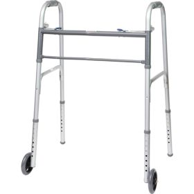 Bariatric 2-Button Walker w/ 5” Wheels  2/Case - 500 LB Wt Capacity