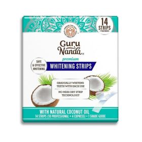 GuruNanda Teeth Whitening Strips With Non-Slip Design – 7-Day Enamel-Safe Whitening Treatment – Easy Peel And Apply – For Sensitive Teeth