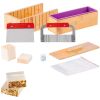 VEVOR Soap Making Kit, Bamboo Cutting Box and Inner Box with Silicone Mold, Stainless Steel Straight Cutter and Wavy Cutter, 100 Bags and 105 Stickers