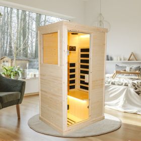 Single person Spruce Far Infrared Sauna - Natural