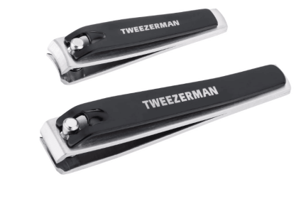 Tweezerman 2 Piece Stainless Steel Nail Clipper Set for Nail Care
