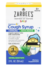 Zarbee's Baby Nighttime Cough Syrup + Immune, Agave Taste, 2 fl. oz