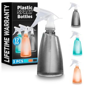 3Pcs Plastic Spray Bottle for Hair Spray 17 Oz Cleaning Spray Bottle for Plants Indoor Plant Sprayer Bottles Cat Spray Bottle Sprayer for Cleaning Spr