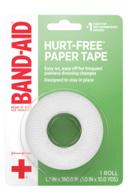 BAND-AID of First Aid Products Hurt-Free Medical Adhesive Paper Tape For Wound Care, Secure Bandages, Gauze & Wound Dressings, Easy Tear Tape