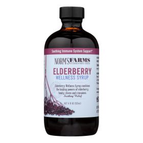 Elderberry Wellness Syrup  by Norms Farms with Honey, Cloves & Cinnamon - 8 Fl Oz