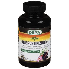 Quercetin 500mg Zinc & Elderberry | Deva Vegan Vitamins  - 1 Each-90 Tab