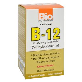 B12 Sublingual by Bio Nutrition - 6000 Mcg - 50 Tablets