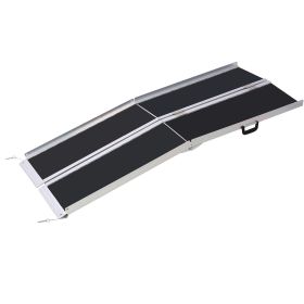 wheel chair ramp 7ft ,aluminium threhold ramp,Portable and Foldable, 600 Pound Capacity, Non-Skid Surface, Two Separate Pieces, for Home, Steps