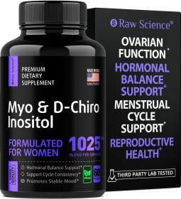Raw Science Myo Inositol D Chiro Inositol Fertility Supplements for Women Ovarian Support Vitamins Preconception PCOS Supplements