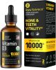 Raw Science Vitamin D3 Drops 10000 IU for Supports Strong Bones & Healthy Heart Vit D3 for Mood & Immune System Function