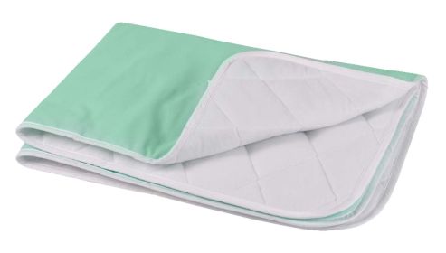 Pack of 2 Quilted Reusable Underpads Green 18 x 24 Washable and Reusable Incontinence Bed Underpads Heavyweight 55/45 Polyester Cotton Knitted Vinyl B