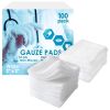 White Cotton Gauze Pads Non Sterile, 2 x 2 Inches. 100 Pack Disposable Non Sterile Gauze Pads. 12-Ply Absorbent Surgical Gauze Pad. Breathable Medical