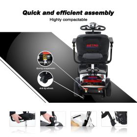 Four wheels Compact Travel Mobility Scooter with 300W Motor for Adult-300lbs,CHROME
