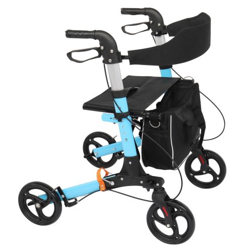 Aluminum Frame Folding Lift Walker Blue RT