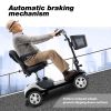 Four wheels Compact Travel Mobility Scooter with 300W Motor for Adult-300lbs, SILVER