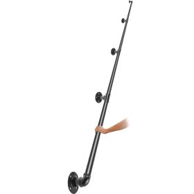 VEVOR Pipe Stair Handrail, 13FT Staircase Handrail, 440LBS Load Capacity Carbon Steel Pipe Handrail, Industrial Pipe Handrail with Wall Mount Sup