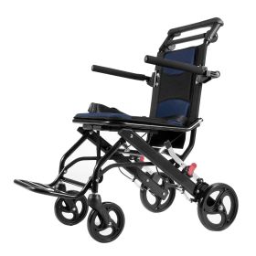 VEVOR Wheelchair Aluminum Alloy Transport Chair Foldable 15.75-In W Seat 220lbs