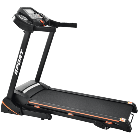 330LBS Folding Electric Treadmill Aerobic Training 14.8KM/h Running Fitness LCD Display 5in 3.5HP motor