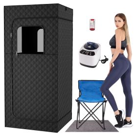 The portable single-person sauna is equipped with 9 temperature Settings and a 90-minute timer