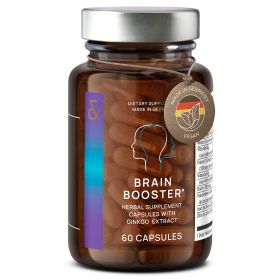 Brain Booster by CLAV - Brain Support Supplement for Memory & Focus | Lions Mane Bacopa Monnieri Ginkgo Brain Vitamins & Memory Pills 60 Capsules