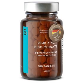 CLAV Zinc Bisglycinate 25mg - 6 Month Supply - Natural Chelated Zinc Supplement for Immune & Skin Support - Vegan