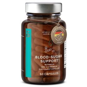CLAV Blood Sugar Support - Cinnamon Extract Bitter Melon Capsules with Zinc & Chromium Vegan 60 Count