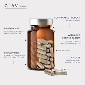 CLAV Vitex Berry Premium Chasteberry 4:1 Extract Vitex Agnus Castus Menopause & PMS Support Hormone Balance for Women 180 Capsules