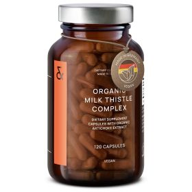 CLAV Organic Milk Thistle & Artichoke Extract Complex Rich in Silymarin & Bitters Liver Support Detox Supplement 120 Capsules 60 Days Supply Vegan Mad