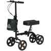 Steerable Knee Walker, Foldable Knee Scooter with Dual Braking System, Adjustable Height, Crutch Alternative, Black