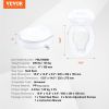 VEVOR Raised Toilet Seat, 4" Height Raised, 300 lbs Weight Capacity, Universal Toilet Seat Riser, Screw Rod Locking, with Toilet Seat, for Elderl